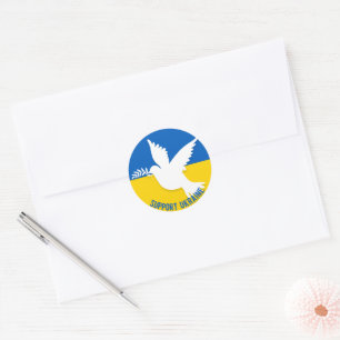 Sticker Rond Soutenez l'Autocollant rond Ukraine