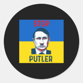 Sticker Rond Soutenez l'Ukraine Arrêtez Poutine 