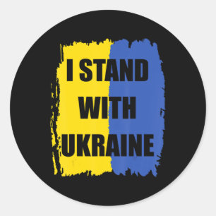 Sticker Rond Soutenez l'Ukraine Je prends position avec l'Ukrai