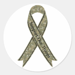 Sticker Rond Soutenez nos troupes Camo