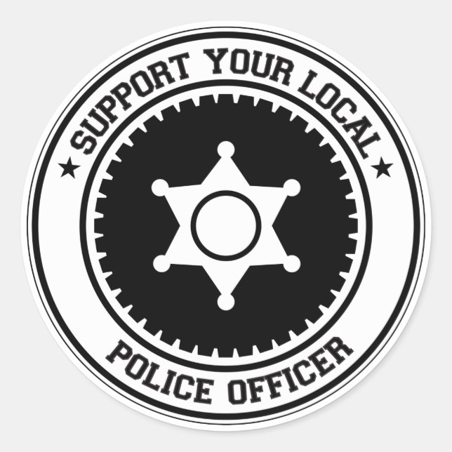 Sticker Rond Soutenez votre agent de police local (Devant)