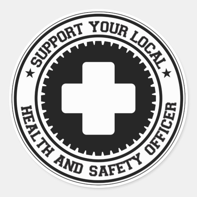 Sticker Rond Soutenez votre agent local de santé et de sécurité (Devant)