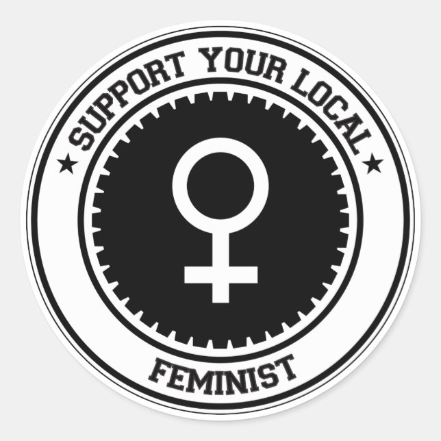 Sticker Rond Soutenez votre féministe locale (Devant)
