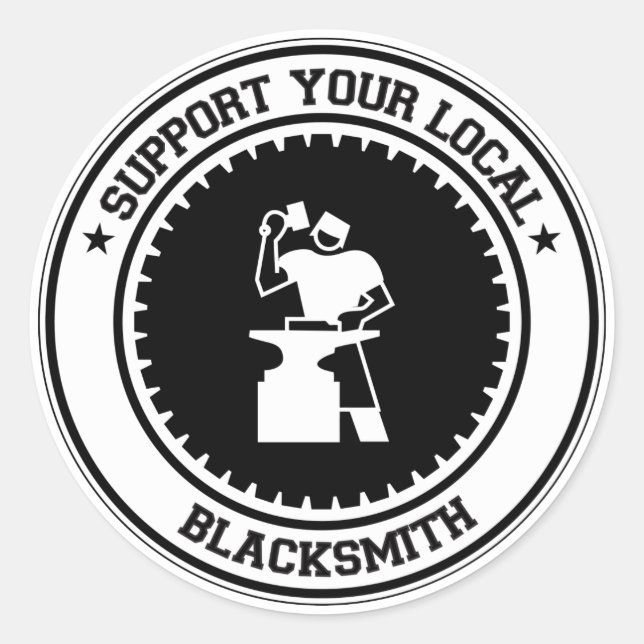 Sticker Rond Soutenez votre forgeron local (Devant)