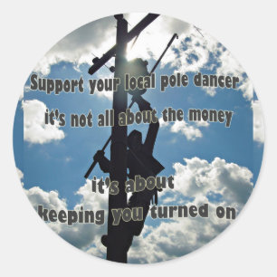 Sticker Rond Soutenez votre Lineman