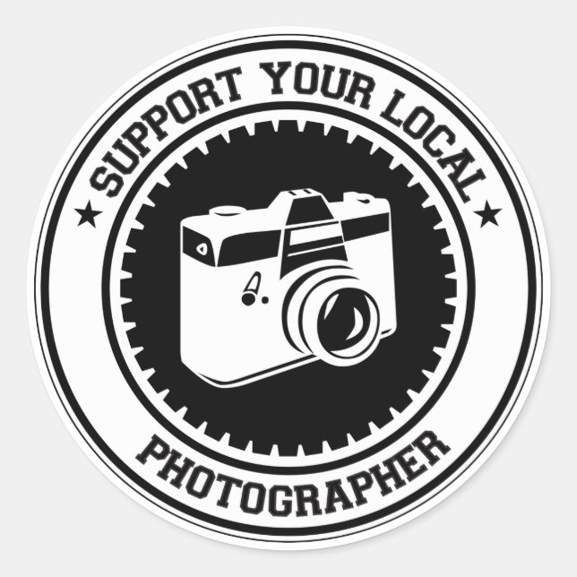 Sticker Rond Soutenez votre photographe local (Devant)