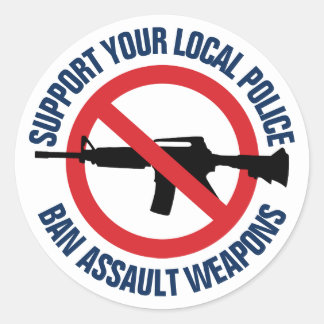 Sticker Rond Soutenez votre police locale - Interdire les armes