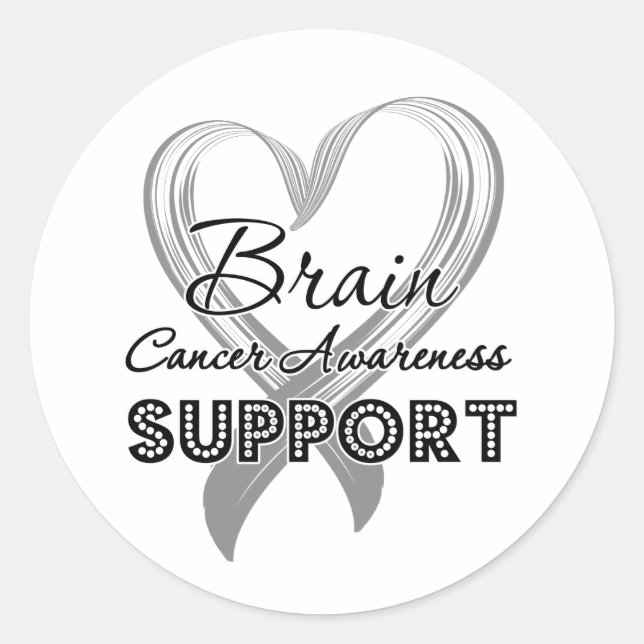 Sticker Rond Soutenir la sensibilisation au cancer du cerveau (Devant)