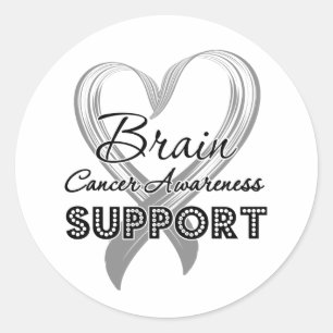 Sticker Rond Soutenir la sensibilisation au cancer du cerveau