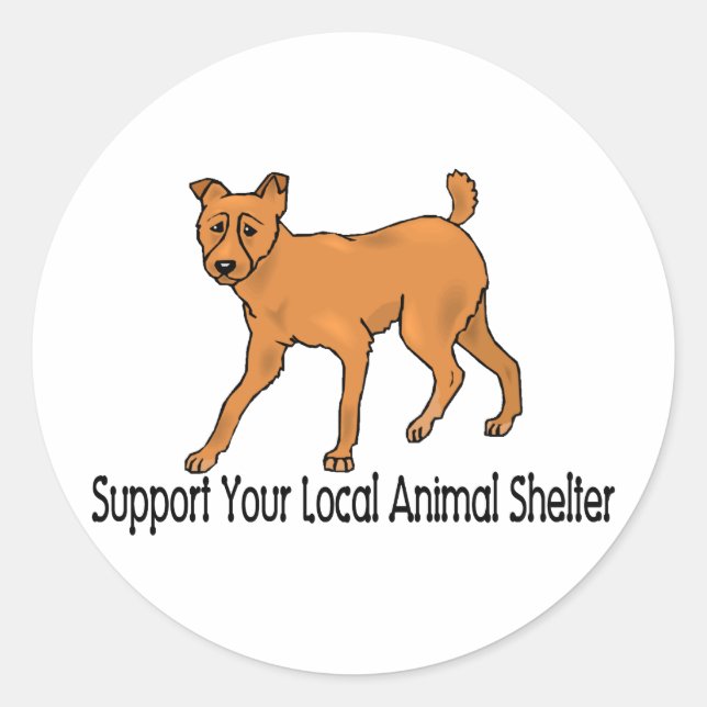 Sticker Rond Soutenir les abris pour animaux (Devant)