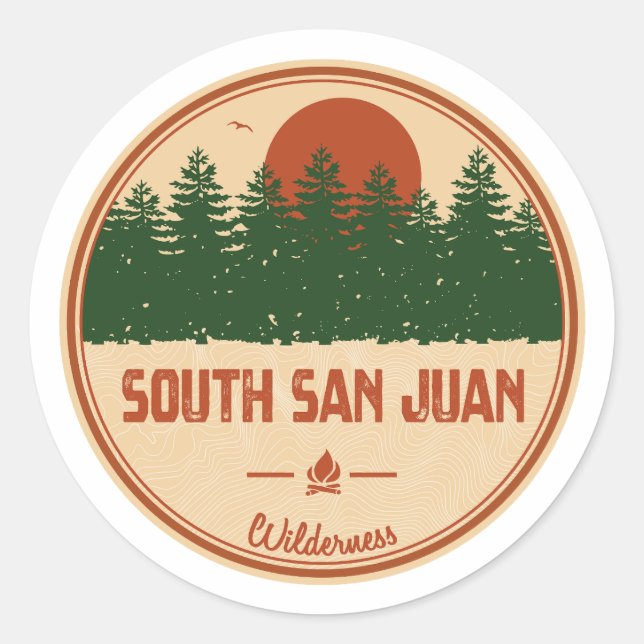 Sticker Rond South San Juan Wilderness Colorado (Devant)