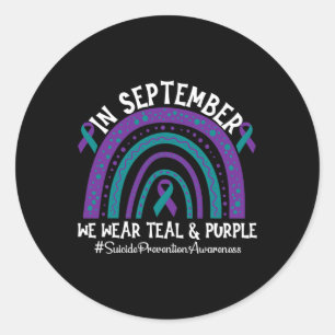 Sticker Rond Soutien à la sensibilisation à la prévention du su