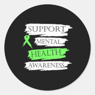 Sticker Rond Soutien à la sensibilisation à la santé mentale Ri