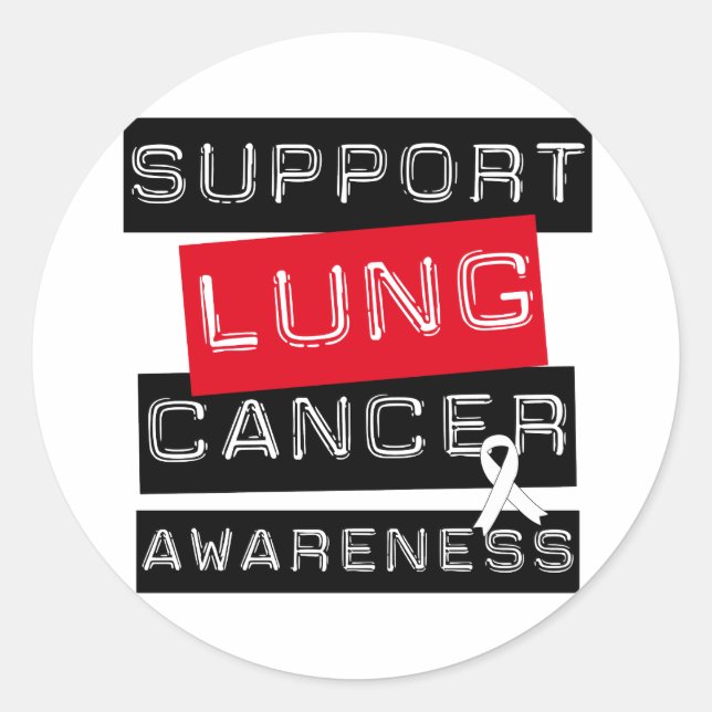Sticker Rond Soutien à la sensibilisation au cancer du poumon (Devant)