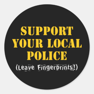 Sticker Rond Soutien à votre police locale - laissez des emprei
