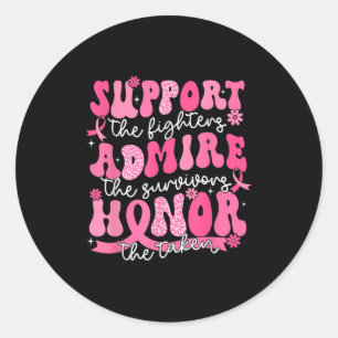 Sticker Rond Soutien Admirez Honore Cancer du sein Sensibilisat