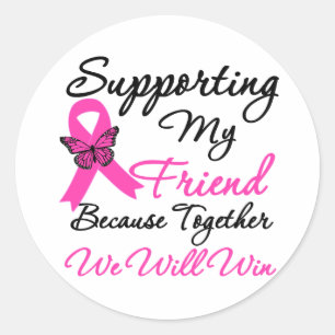 Sticker Rond Soutien au cancer du sein (ami)