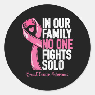 Sticker Rond Soutien au cancer du sein Famille Femmes Cancer du