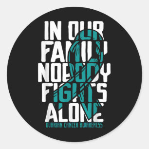 Sticker Rond Soutien au cancer ovarien Famille Cancer ovarien