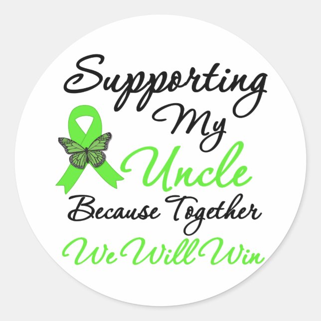 Sticker Rond Soutien au lymphome (Oncle) (Devant)
