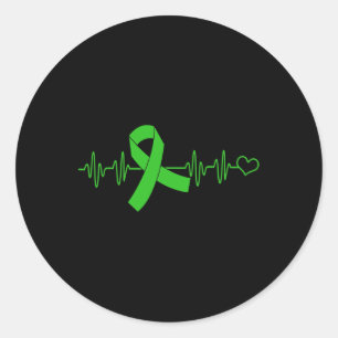 Sticker Rond Soutien aux maladies Cartouche de coeur Sensibilis