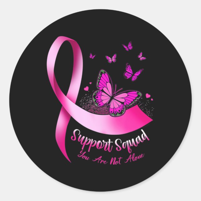 Sticker Rond Soutien aux papillons de femme Escadron Cancer du  (Devant)