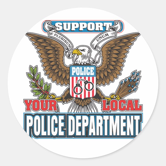 Sticker Rond Soutien de la police locale (Devant)
