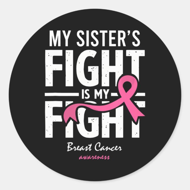 Sticker Rond Soutien de la survivante du cancer du sein rose (Devant)
