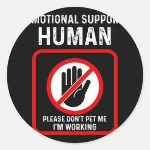 Sticker Rond Soutien émotionnel Costume d'Halloween humain Ne p