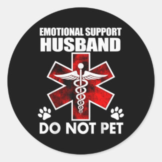 Sticker Rond Soutien émotionnel Mari ne pas animal de compagnie