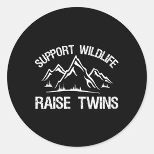 Sticker Rond Soutien Faune Lever Twins Twin Maman Papa