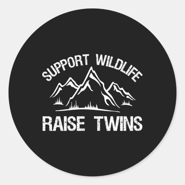 Sticker Rond Soutien Faune Lever Twins Twin Maman Papa (Devant)