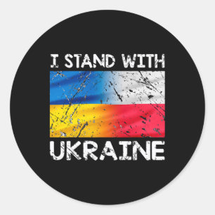 Sticker Rond Soutien polonais aux Ukrainiens Pologne Je suis av
