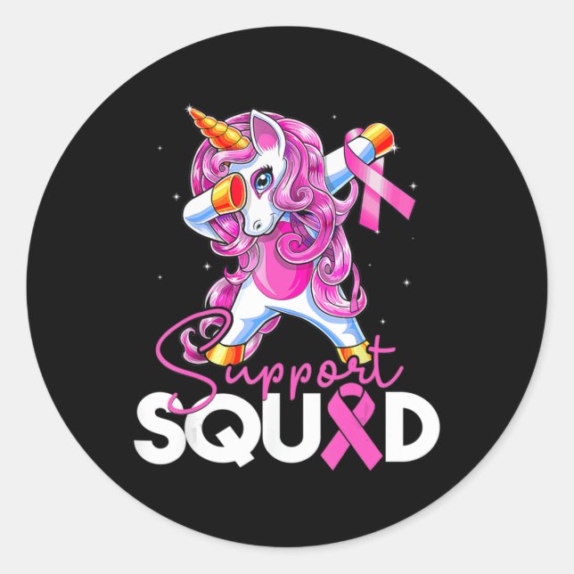 Sticker Rond Soutien Squad Sensibilisation au cancer du sein Un (Devant)