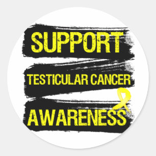 Sticker Rond Soutien Testiculaire Cancer Sensibilisation Grunge