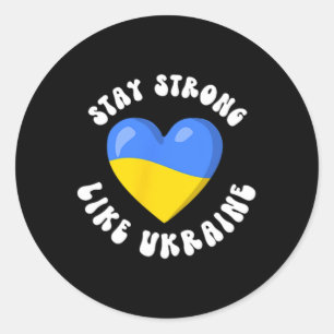 Sticker Rond Soutien ukrainien Drapeau ukrainien Amour ukrainie