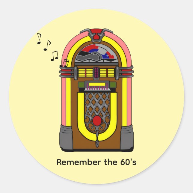 Sticker Rond Souvenez-vous des années 60 (Devant)