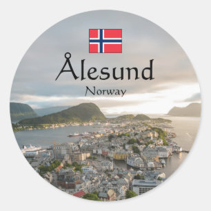 Sticker Rond Souvenir d'Alesund