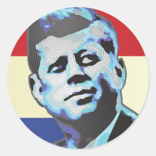 Sticker Rond Souvenir de John F Kennedy