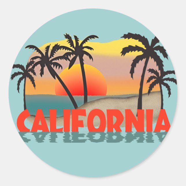 Sticker Rond Souvenir de la Californie (Devant)