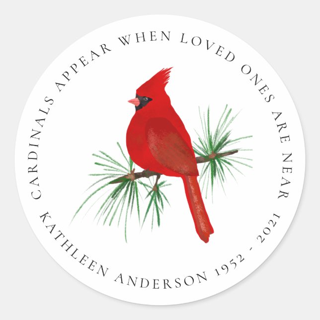 Sticker Rond Souvenir du cardinal (Devant)