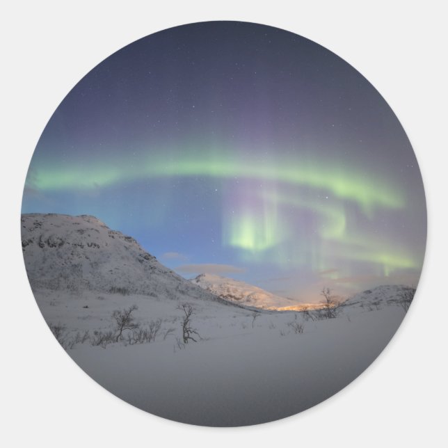 Sticker Rond Souvenir Northern Lights (Devant)