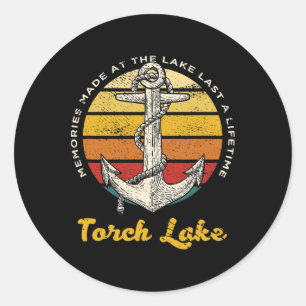 Sticker Rond Souvenirs au lac Torch durent toute une vie de cam