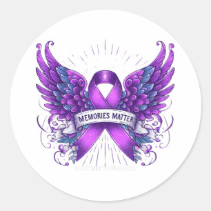 Sticker Rond Souvenirs Ruban ailes Vintages Heimers Sensibilisa