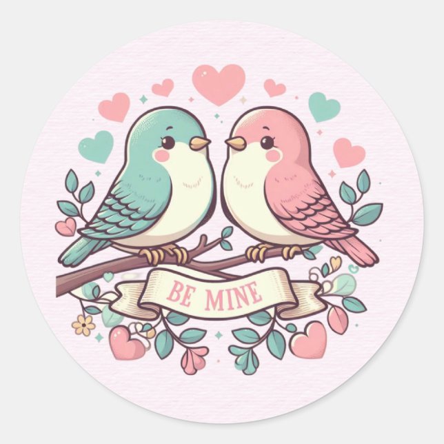 Sticker Rond Soyez des Loisirs roses et bleus (Devant)