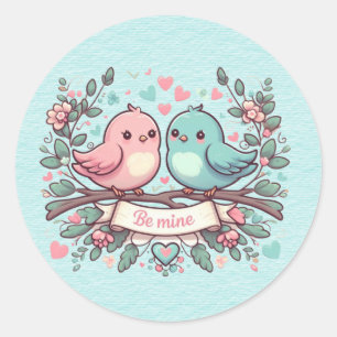 Sticker Rond Soyez des Loisirs roses et bleus