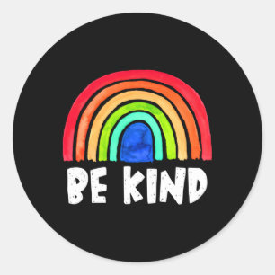 Sticker Rond Soyez gentil Arc-en-ciel Inspiration anti-intimida