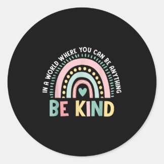 Sticker Rond Soyez Gentil Pastel Rainbow Daisy Retour À L'École