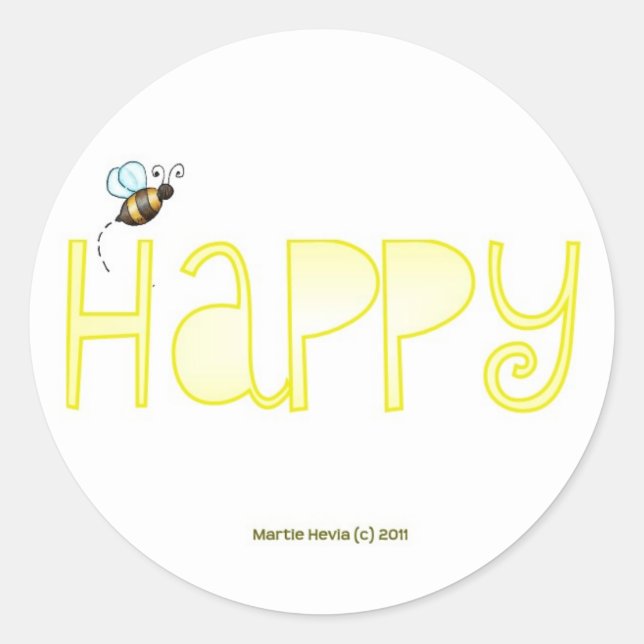 Sticker Rond Soyez heureux (Devant)