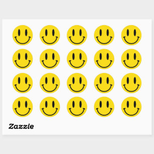 Sticker Rond Soyez heureux Grinning Face Drôle